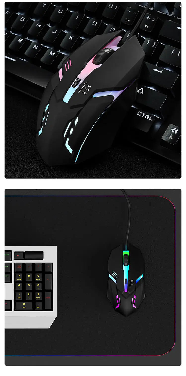 ITLY M01-Souris de jeu filaire USB rétro-4.2 LED, 1 pièce, accessoire pour ordinateur de bureau, PC portable