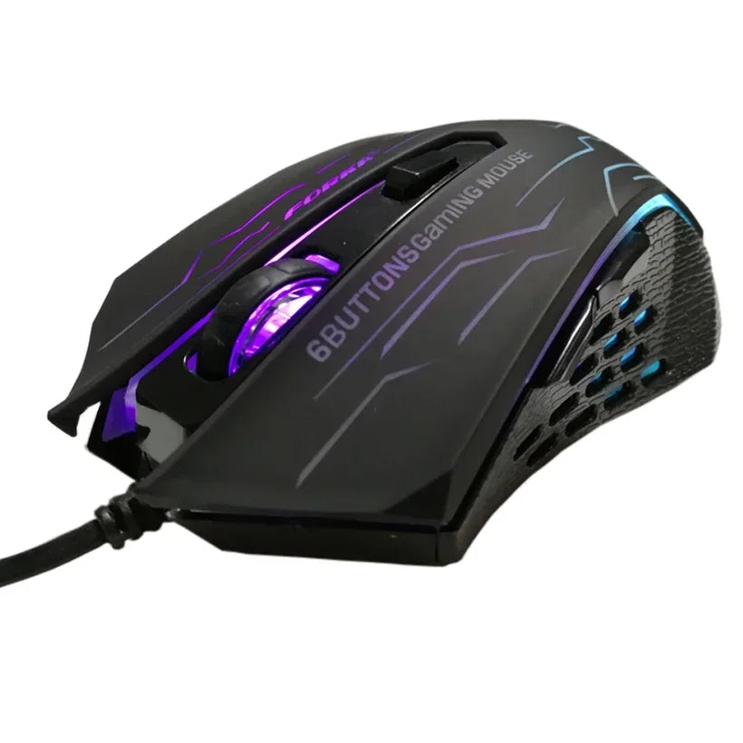 FORKA silencieux clic USB filaire souris de jeu 6 boutons 3200DPI muet optique souris d'ordinateur Gamer souris pour PC portable ordinateur portable jeu