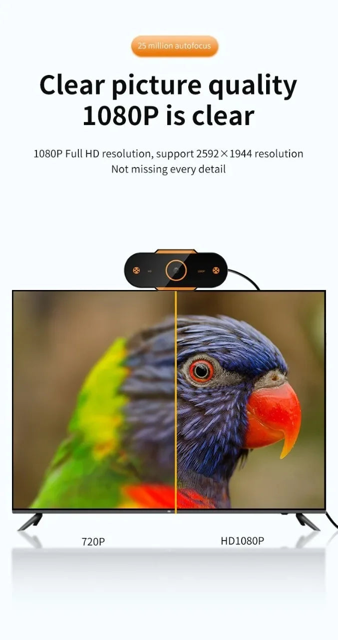 Caméra Webcam HD 1080P, mise au point automatique, CMOS, USB, pour ordinateur, PC, avec micro, pour les appels vidéo, enseignement en réseau, réunion au bureau