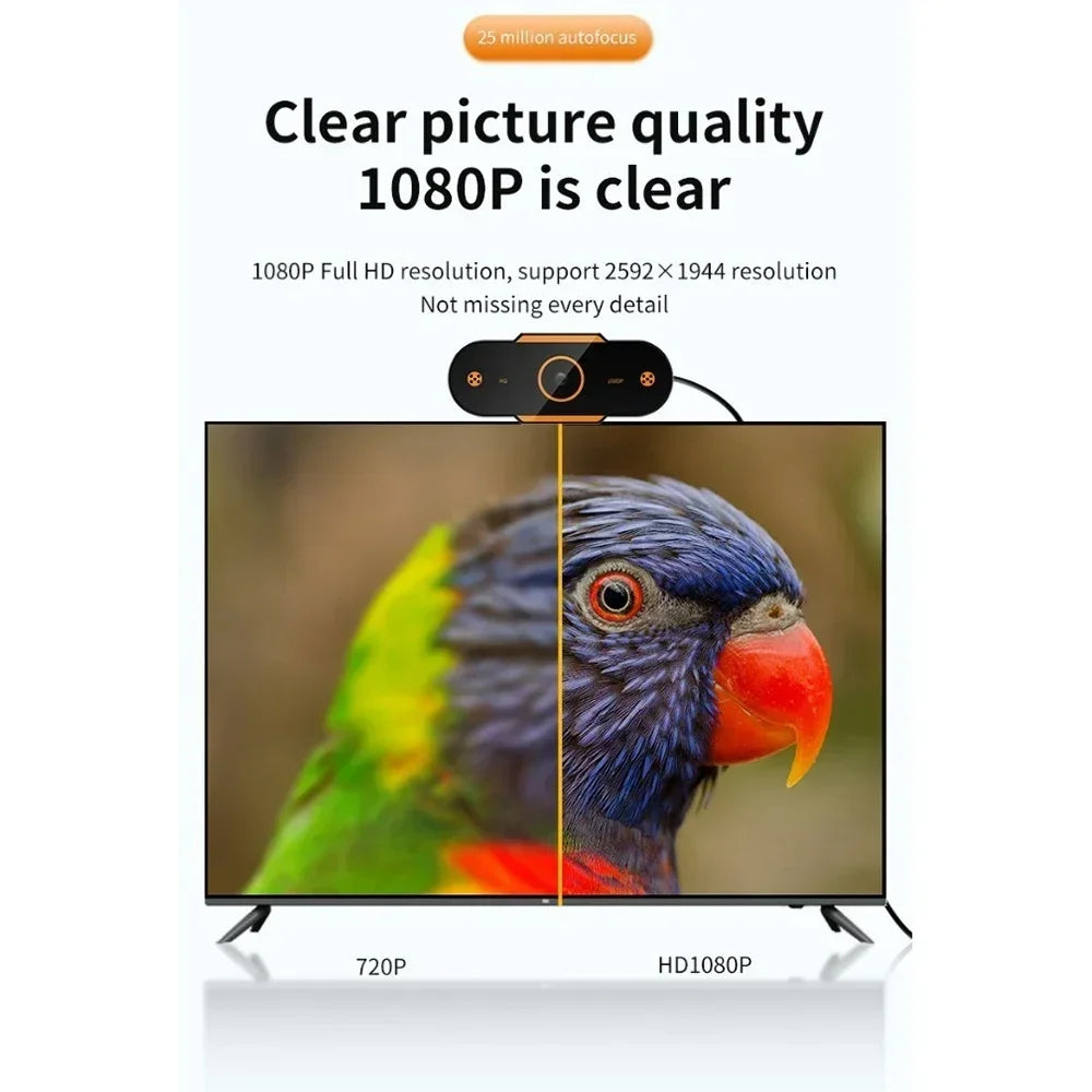 Caméra Webcam HD 1080P, mise au point automatique, CMOS, USB, pour ordinateur, PC, avec micro, pour les appels vidéo, enseignement en réseau, réunion au bureau