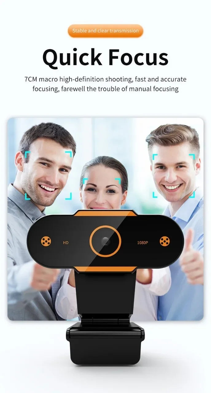 Caméra Webcam HD 1080P, mise au point automatique, CMOS, USB, pour ordinateur, PC, avec micro, pour les appels vidéo, enseignement en réseau, réunion au bureau