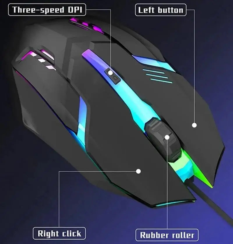 ITLY M01-Souris de jeu filaire USB rétro-4.2 LED, 1 pièce, accessoire pour ordinateur de bureau, PC portable