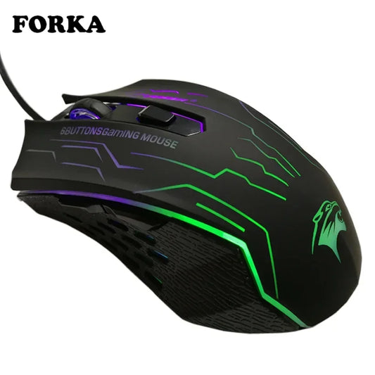 FORKA silencieux clic USB filaire souris de jeu 6 boutons 3200DPI muet optique souris d'ordinateur Gamer souris pour PC portable ordinateur portable jeu