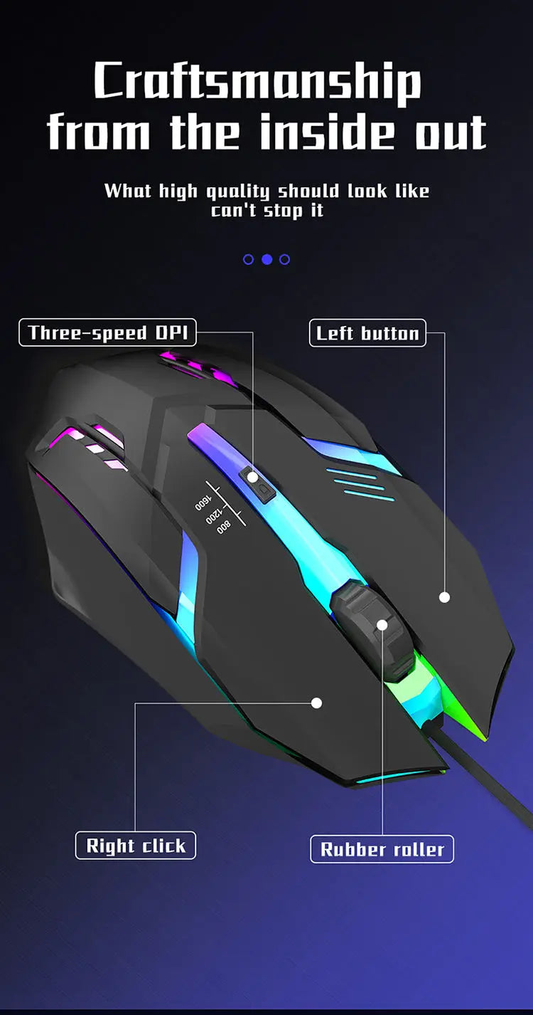 ITLY M01-Souris de jeu filaire USB rétro-4.2 LED, 1 pièce, accessoire pour ordinateur de bureau, PC portable